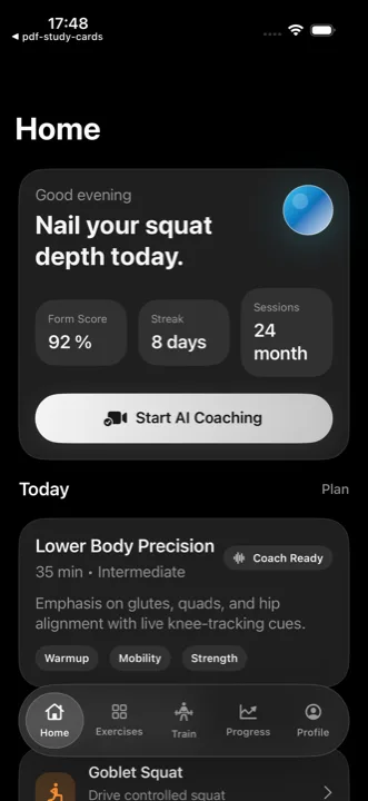 FormCoach AI app screenshot by Kehinde Bankole