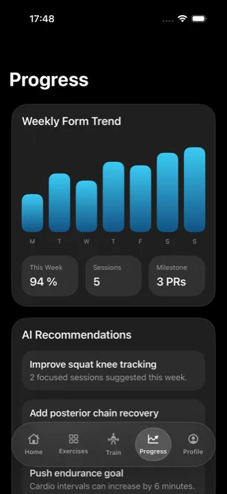 FormCoach AI app screenshot by Kehinde Bankole